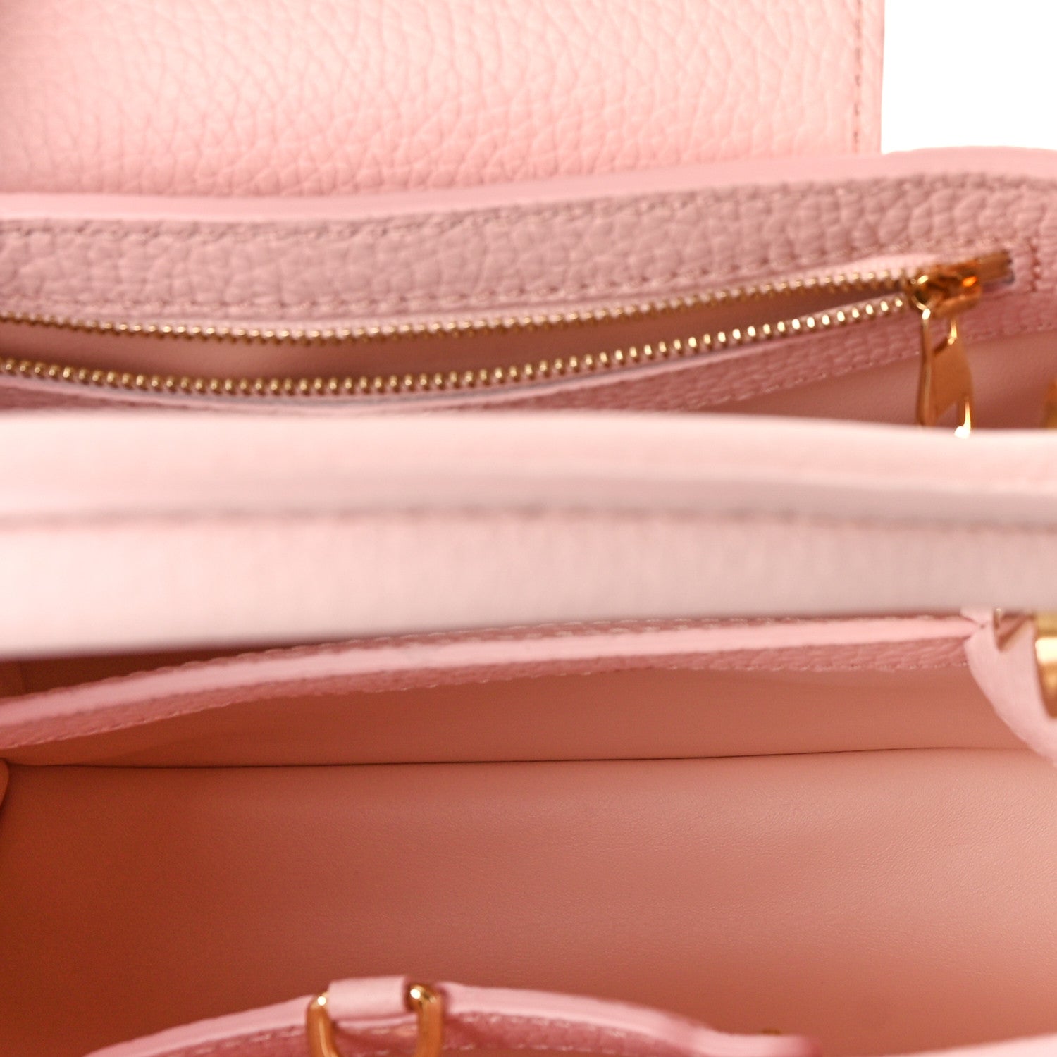 Louis Vuitton Taurillon Monogram Flower Capucines BB Pink Creme 5 of 8