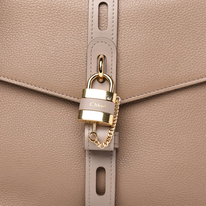 Chloe Grained Deerskin Shiny Calfskin Large Aby Day Shoulder Bag Motty Grey 10 of 10