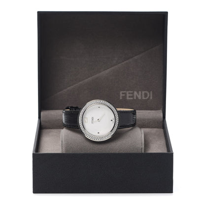 Fendi Stainless Steel Calfskin Diamond Pave Bezel 36mm Fendi My Way Quartz Watch 3 of 3