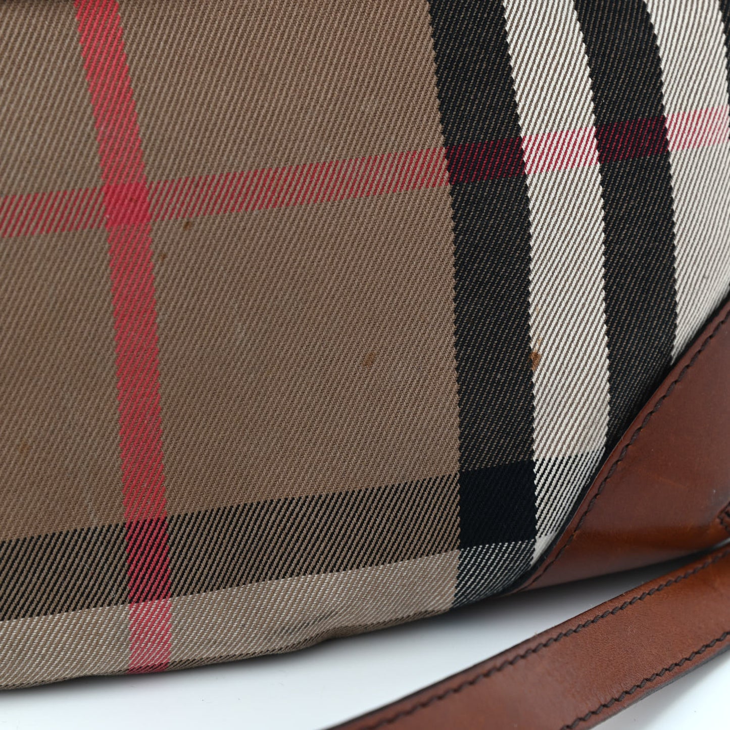 House Check Bridle Calfskin Small Dutton Hobo Light Tan