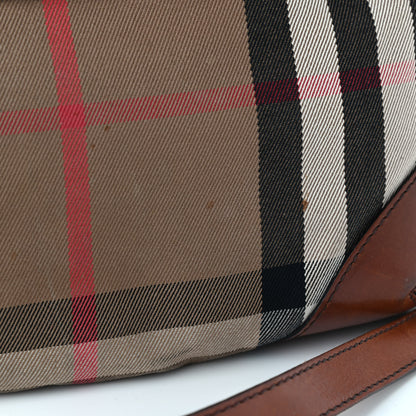 Burberry House Check Bridle Calfskin Small Dutton Hobo Light Tan 19 of 19
