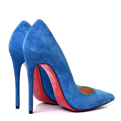 Christian Louboutin Veau Velours Pigalle Follies 120 Pumps 35 Positano 3 of 9