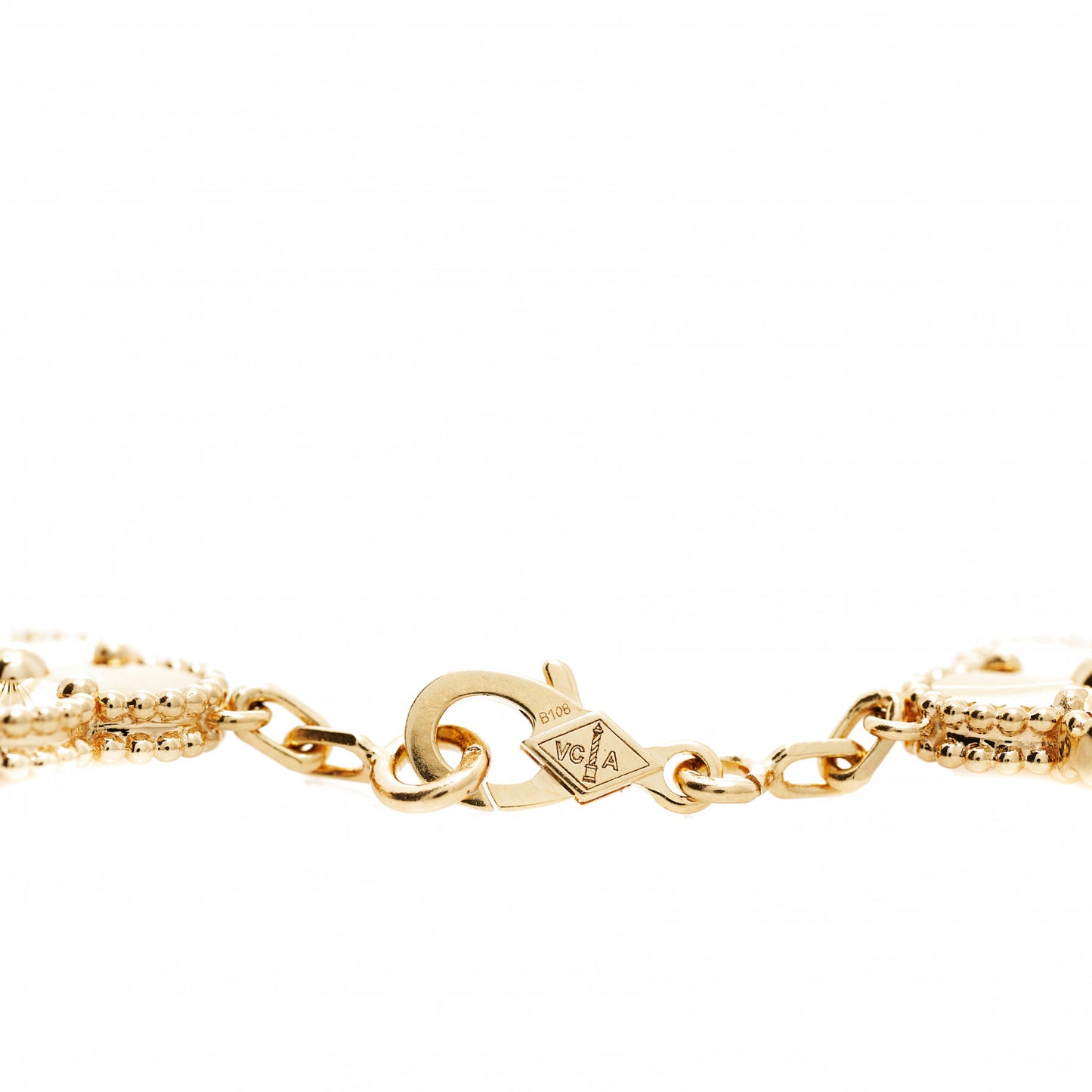 18K Yellow Gold 5 Motifs Guilloche Vintage Alhambra Bracelet