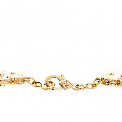 Van Cleef & Arpels 18K Yellow Gold 5 Motifs Guilloche Vintage Alhambra Bracelet 5 of 6