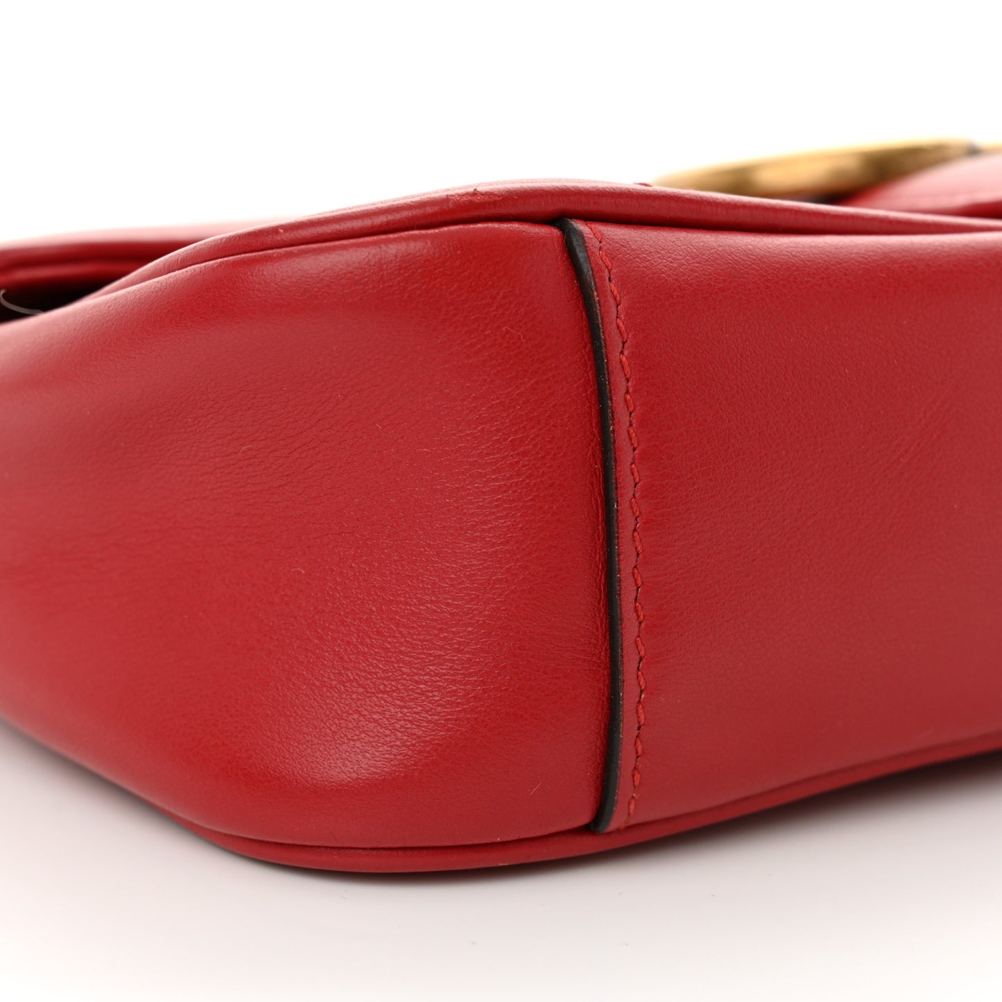 Calfskin Matelasse Mini GG Marmont Shoulder Bag Hibiscus Red