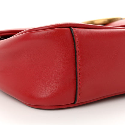Gucci Calfskin Matelasse Mini GG Marmont Shoulder Bag Hibiscus Red 9 of 12
