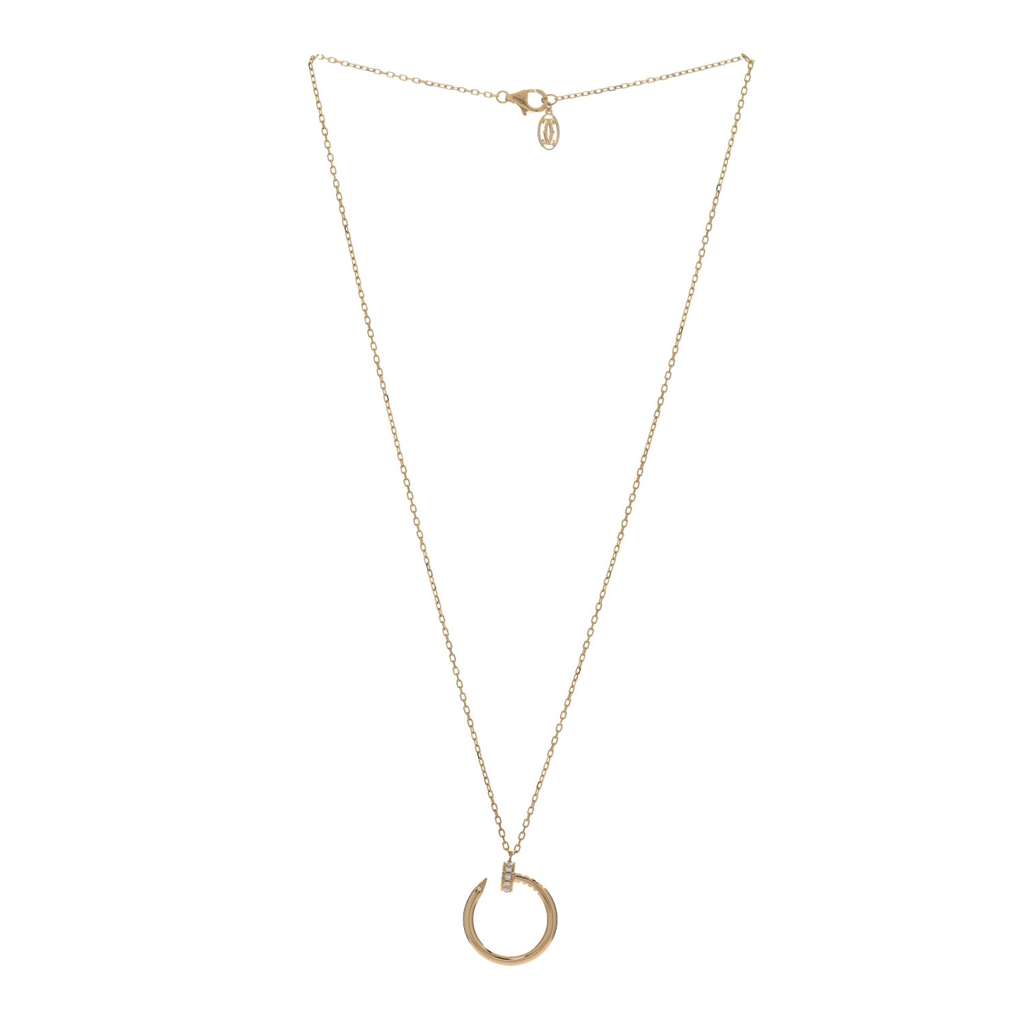 18K Yellow Gold Diamond Juste Un Clou Pendant Necklace
