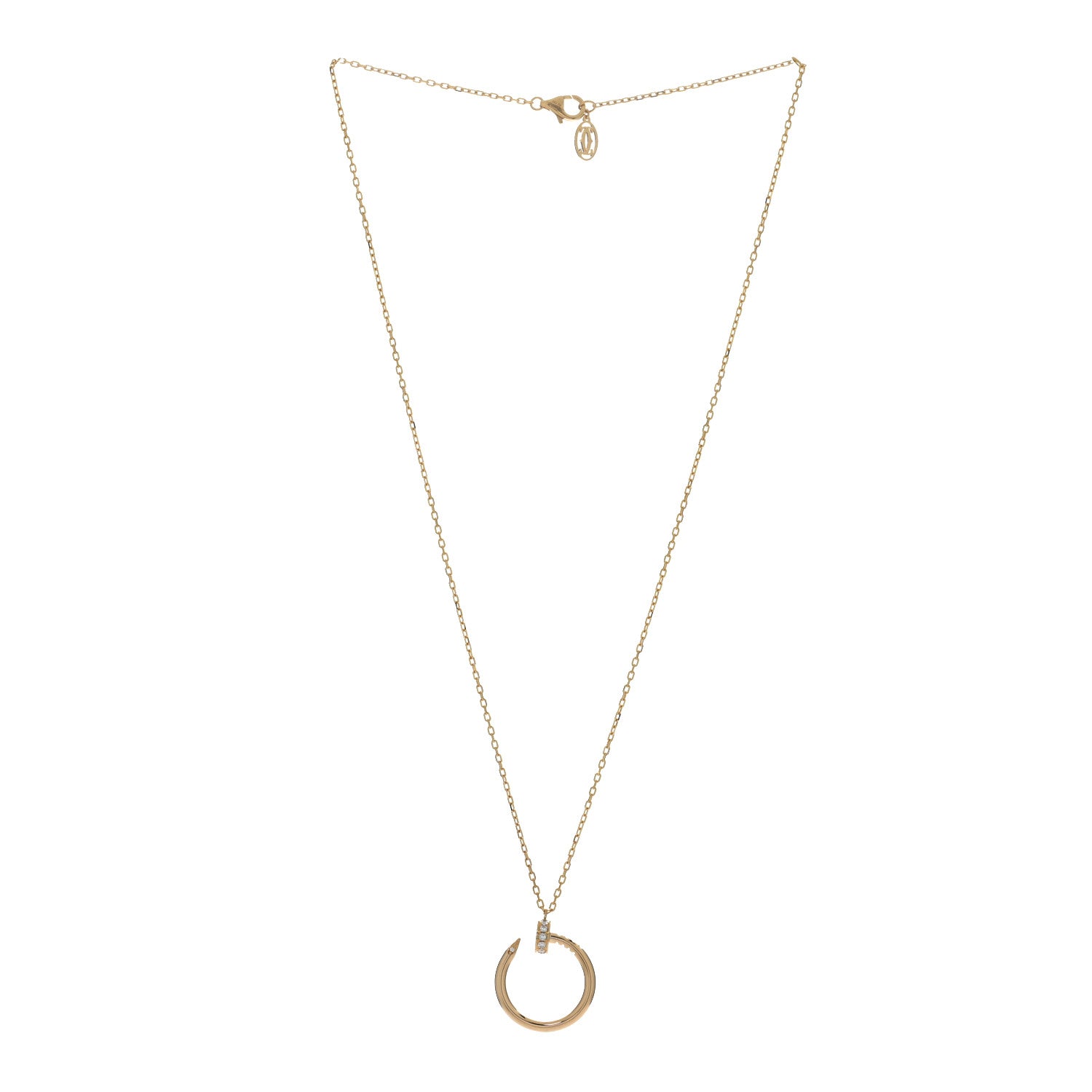 Cartier 18K Yellow Gold Diamond Juste Un Clou Pendant Necklace 3 of 5