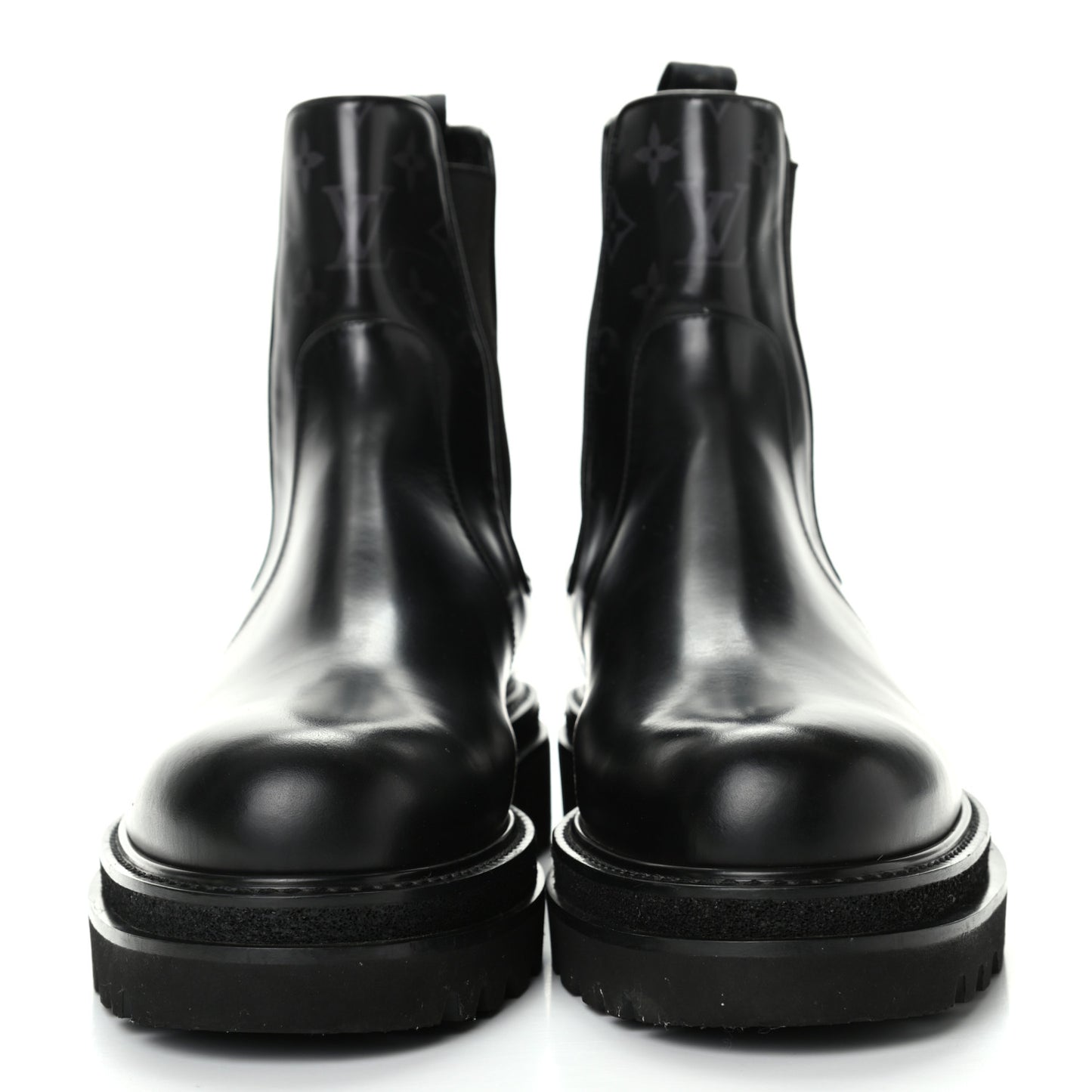 Calfskin Monogram Eclipse Chelsea Boots 9 Black