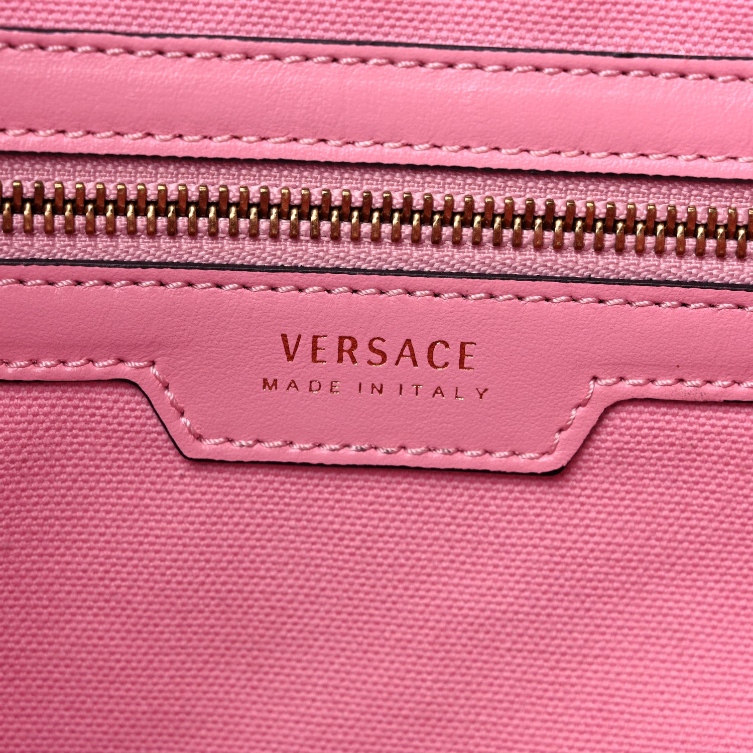 Versace Canvas Suppler Calfskin Cabas GV Signature Tote Pink 6 of 23