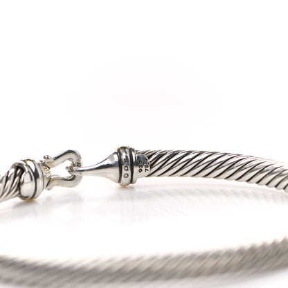 David Yurman Sterling Silver 18K Yellow Gold 5mm Cable Classic Buckle Bracelet 3 of 4