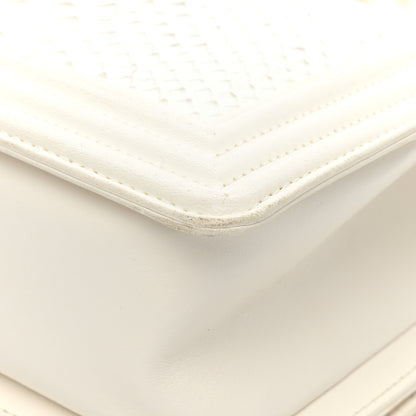 Chanel Snakeskin Medium Boy Flap White 13 of 19