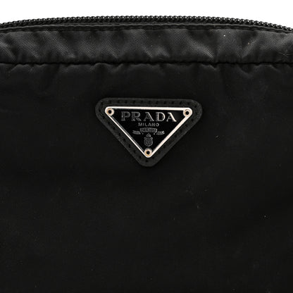 Prada Tessuto Nylon Vela Saffiano Necessaire Wristlet Pouch Black 9 of 10