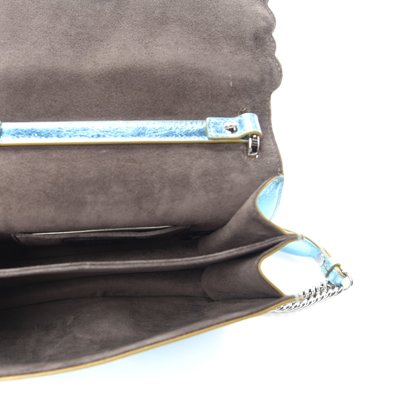 Vitello Catalan Mirror Scalloped Multi Studded Small Kan I Shoulder Bag Blue