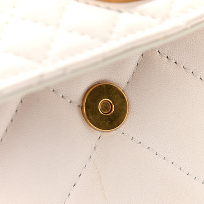 Versace Calfskin Icon Quilted Wallet On Chain Crossbody White 10 of 10