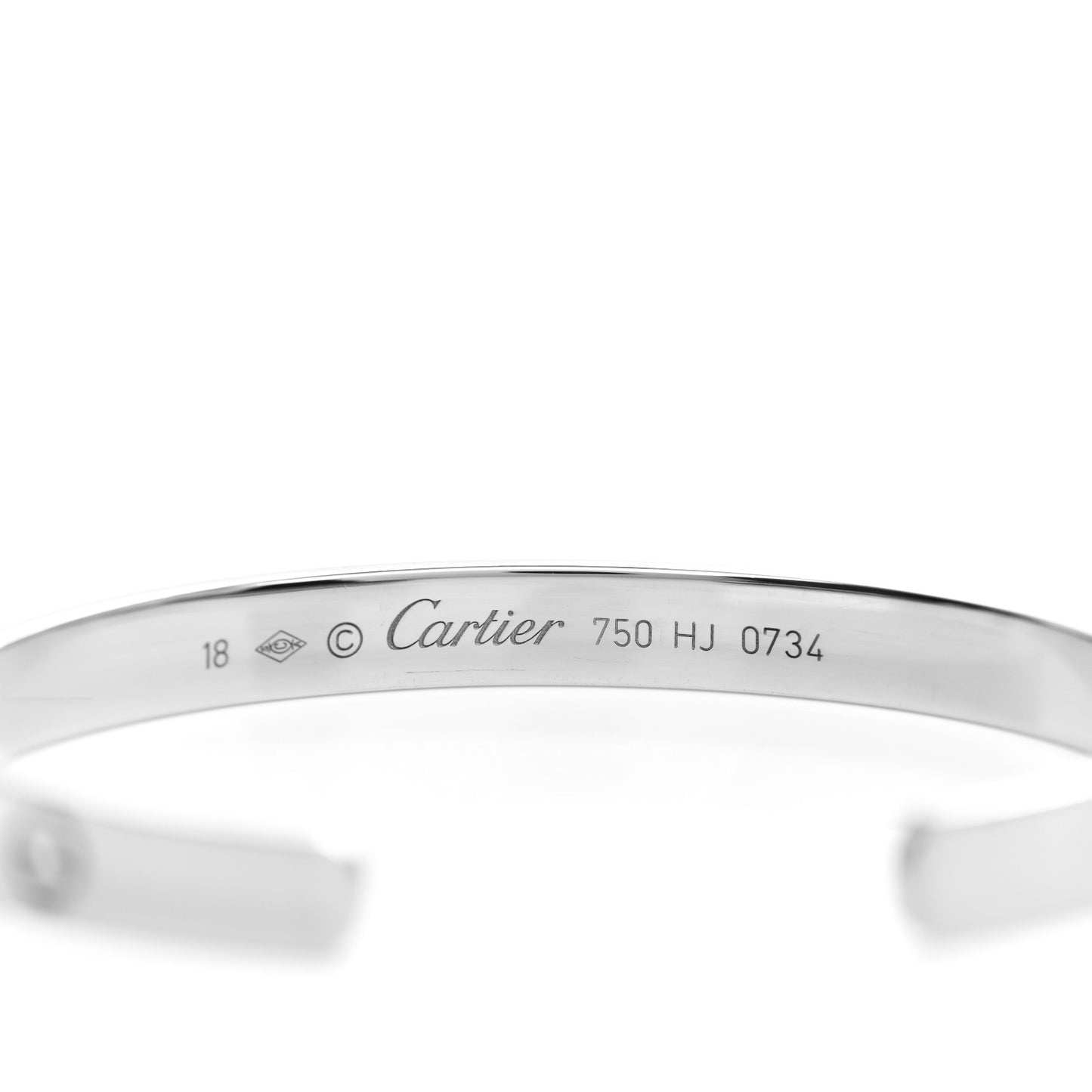 18K White Gold LOVE Cuff Bracelet 18