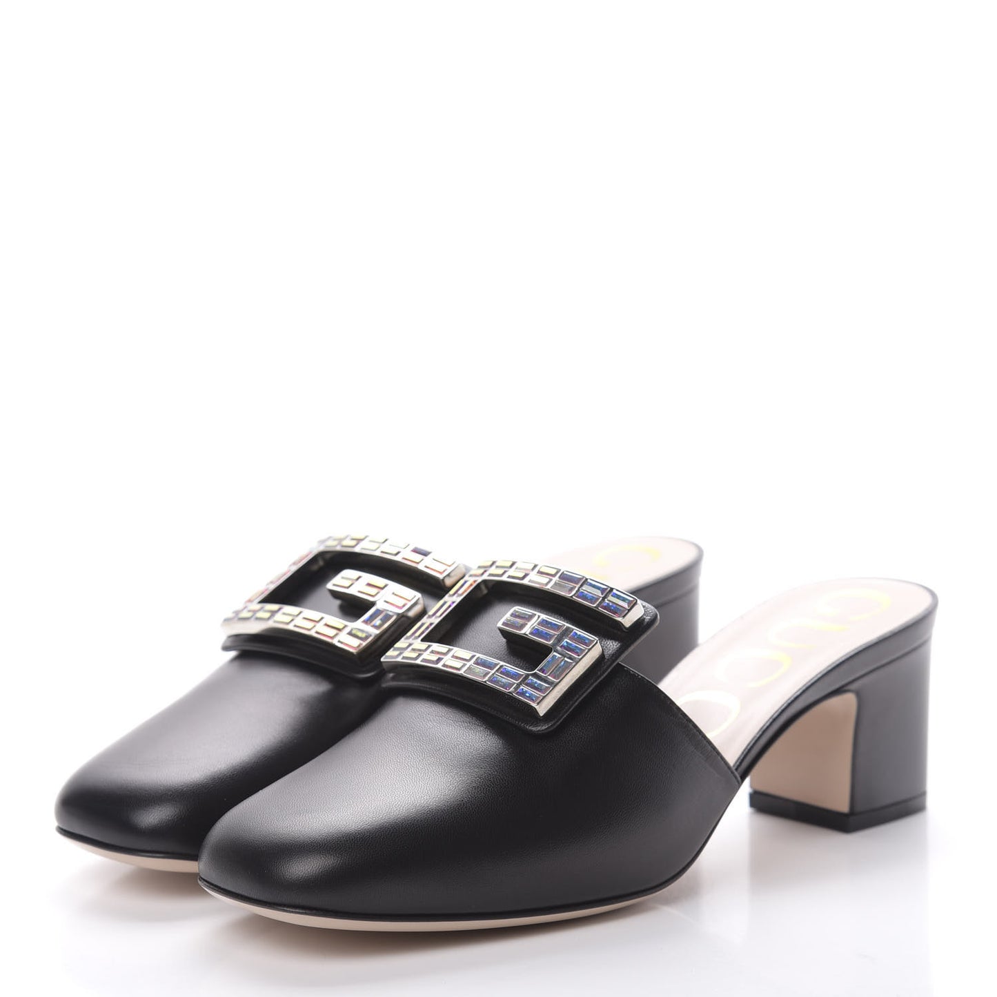 Malaga Kid Crystal Square G Madelyn Mules 37 Black