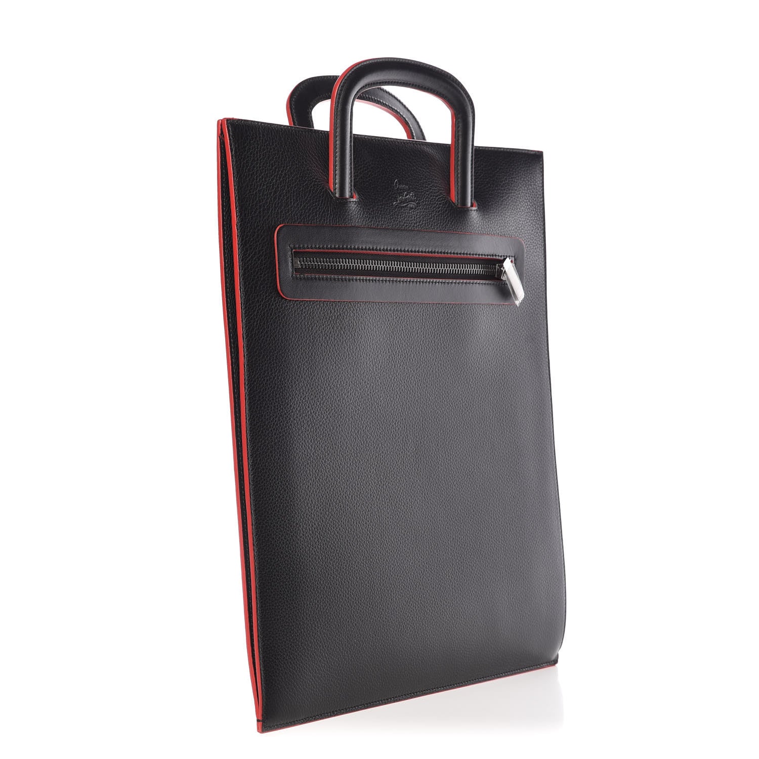 Christian Louboutin Calfskin Spiked Large Trictrac Portfolio Bag Black 5 of 12