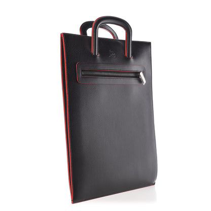 Christian Louboutin Calfskin Spiked Large Trictrac Portfolio Bag Black 5 of 12