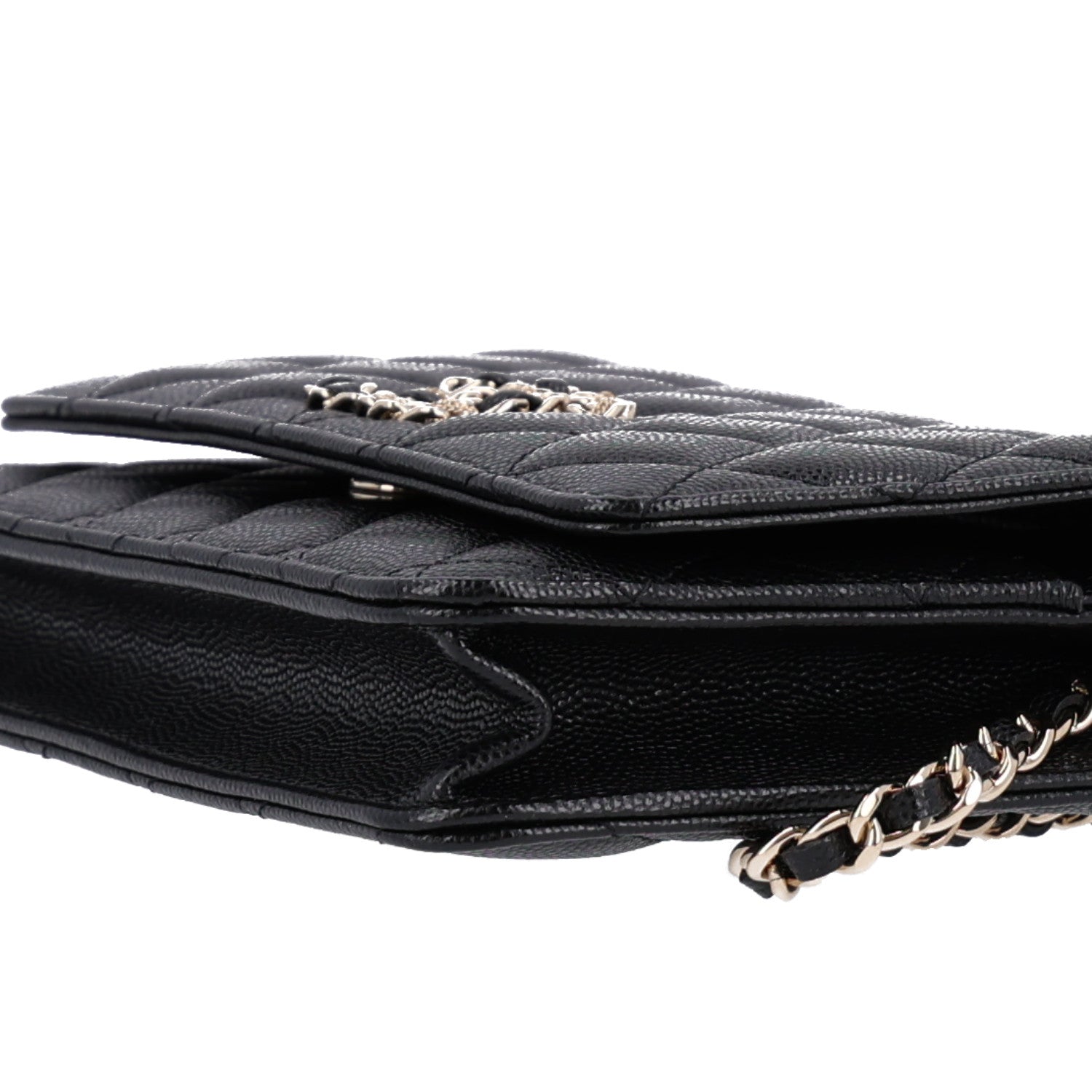 Chanel Caviar Quilted French New Wave Chain CC Wallet On Chain WOC Black 2 of 10