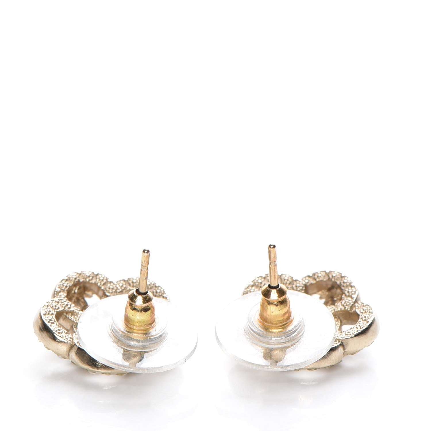 Chanel Pearl CC Camellia Earrings Black Gold 3 of 5