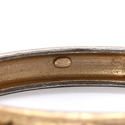 Chanel Metal French Quote Bracelet Bangle Gold 4 of 5