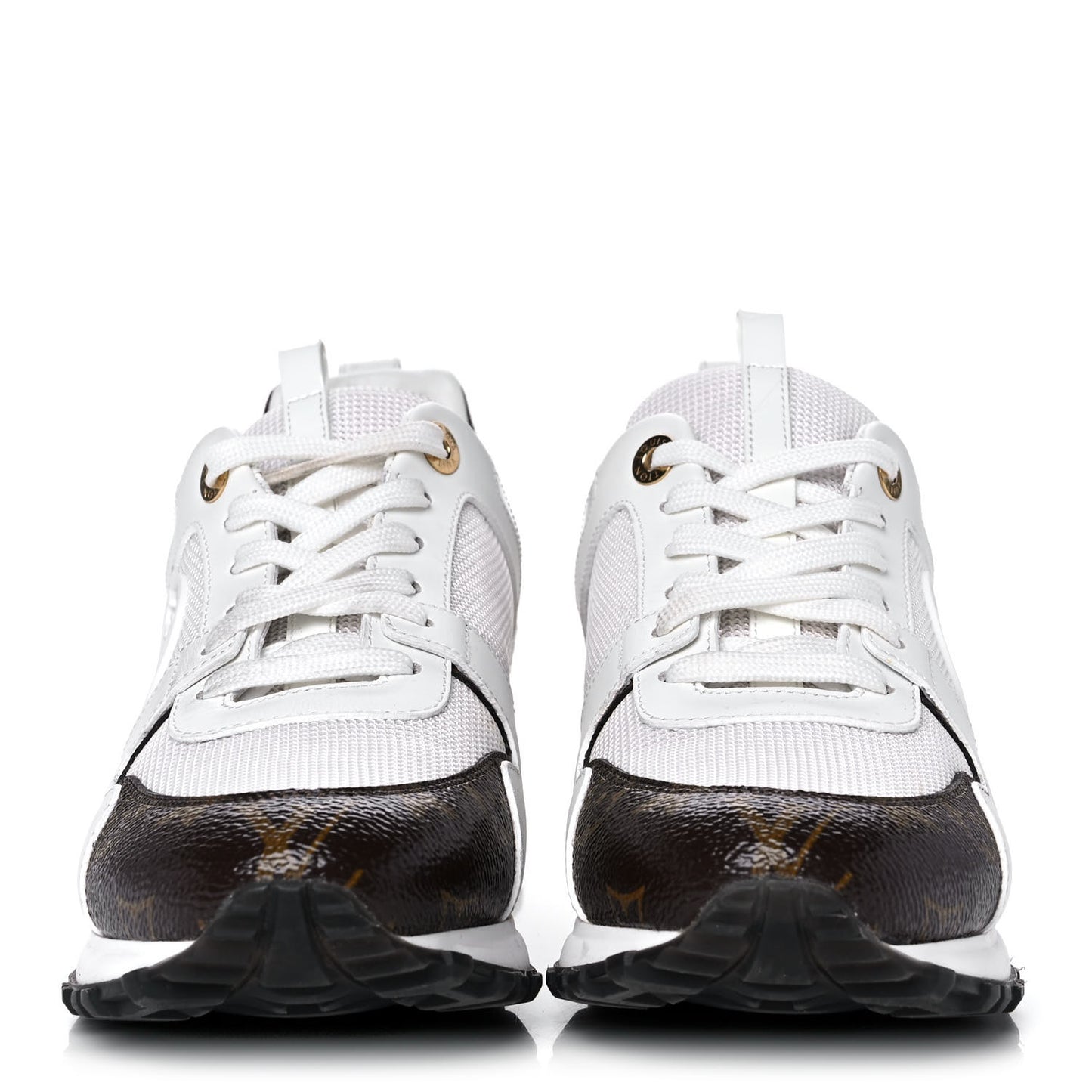 Calfskin Monogram Run Away Sneakers 38 White