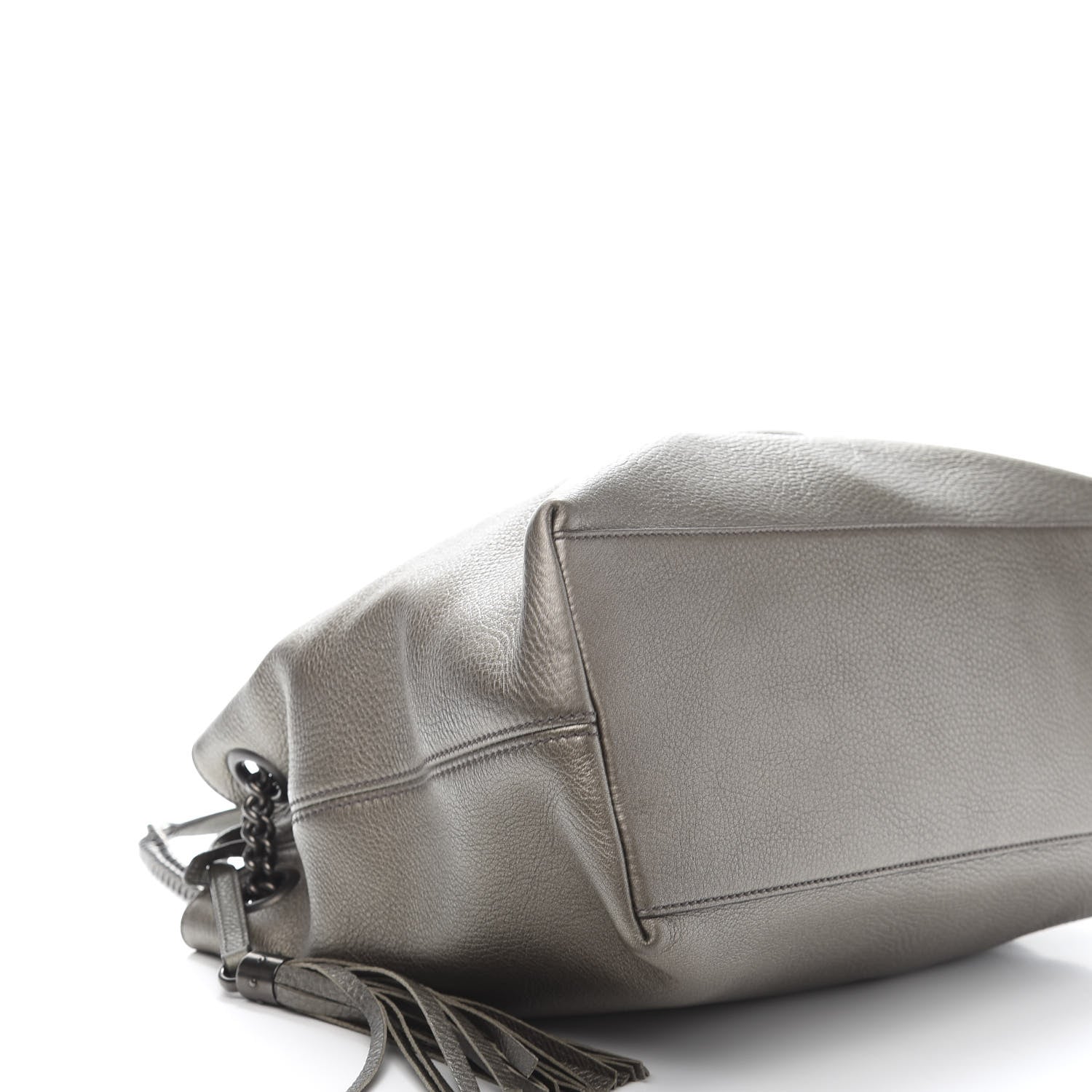 Gucci Metallic Pebbled Calfskin Medium Soho Chain Shoulder Bag Sasso 9 of 11