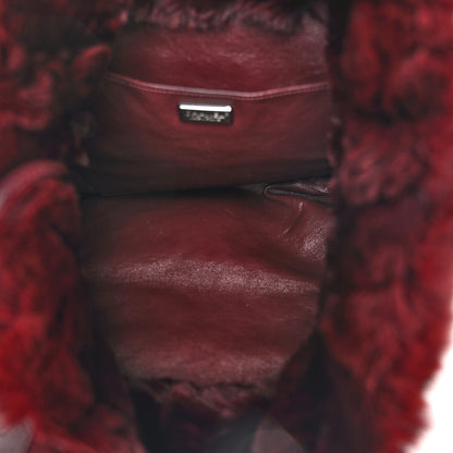 Chanel Rabbit Fur Quilted Pattern Shopping Tote Burgundy 6 of 11