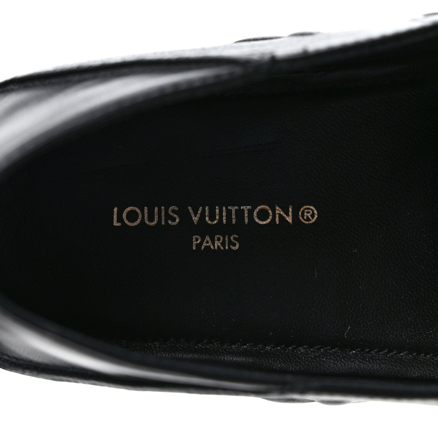 Calfskin Embossed Maxi Monogram Driver Open Back Moccasins 9.5 Black