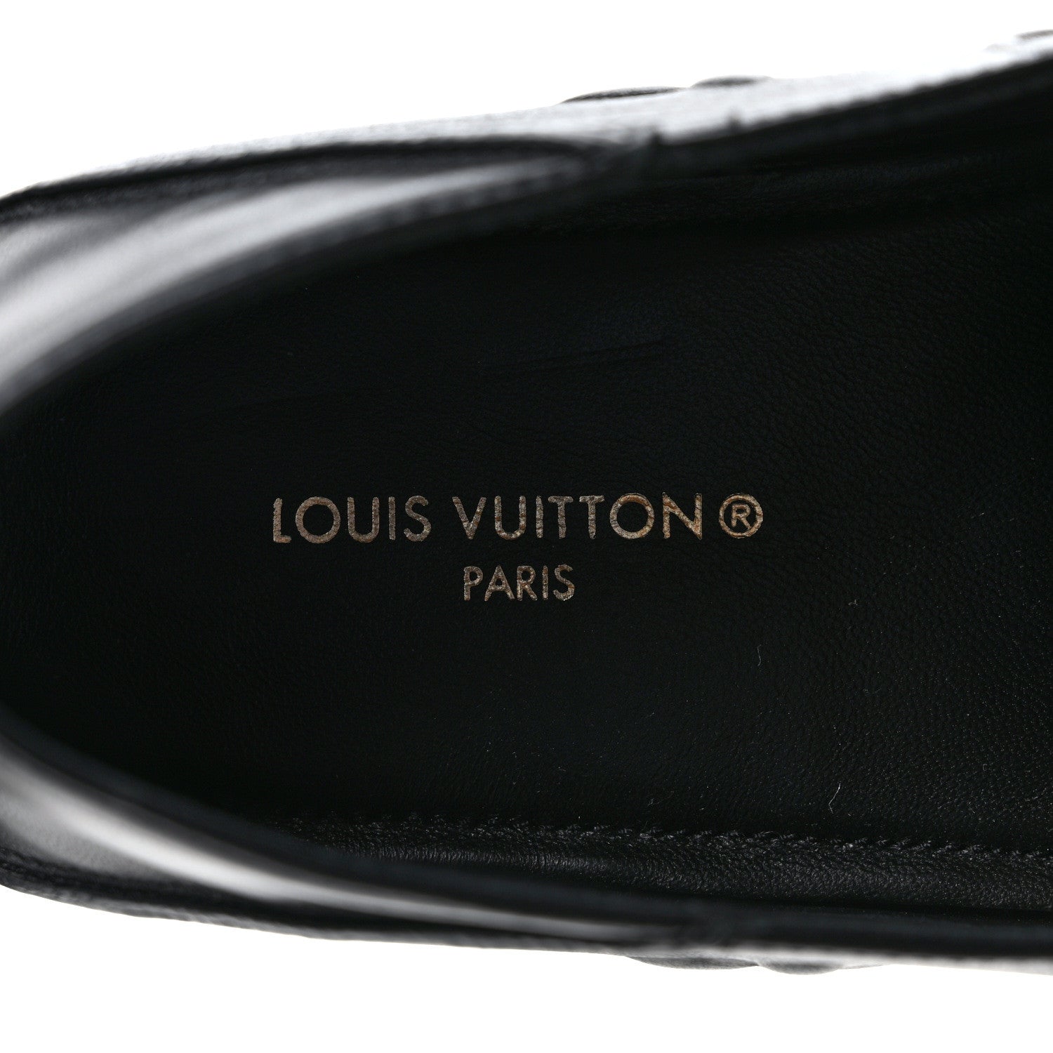 Louis Vuitton Calfskin Embossed Maxi Monogram Driver Open Back Moccasins 9.5 Black 7 of 8