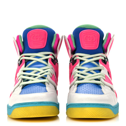 Gucci Demetra Womens Basket High Top Sneakers 41 Great White Bright Splash Loess 2 of 13