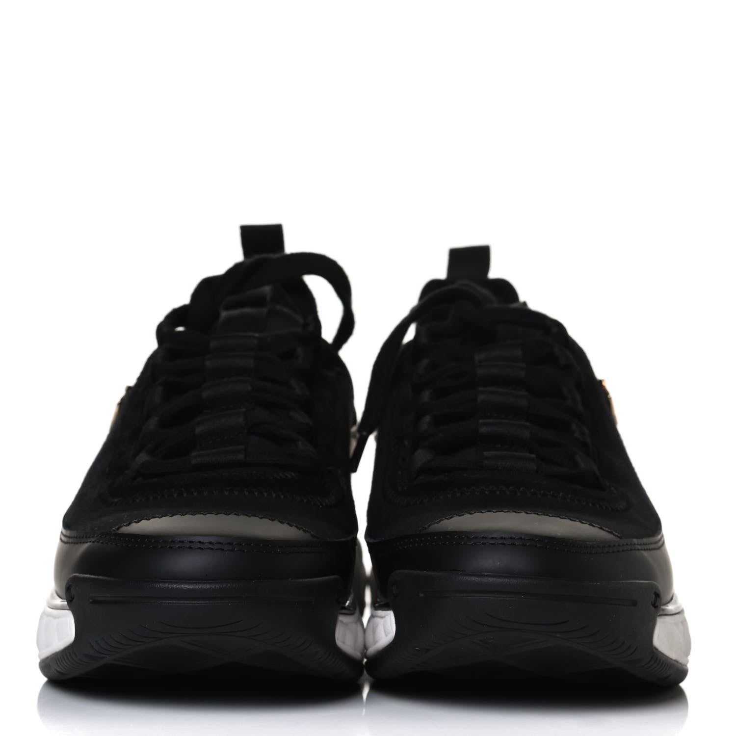 Chanel Velvet Calfskin Mixed Fibers CC Sneakers 37 Black 2 of 11