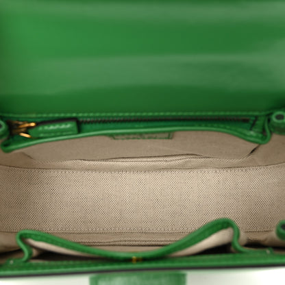 Gucci Boarded Dyana Lux Calfskin Web Small Bamboo 1947 Top Handle Bag Spring Green 6 of 9