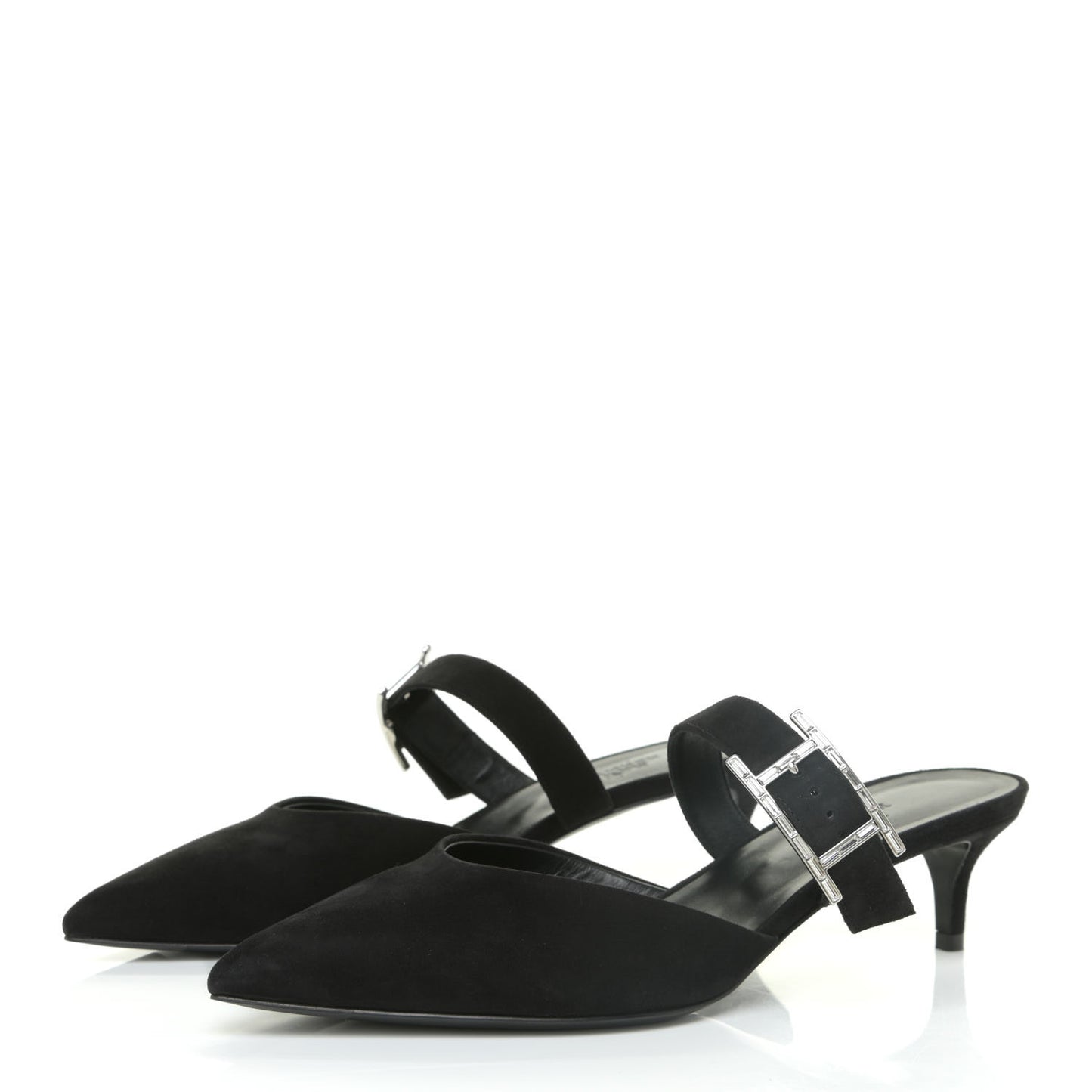 Suede Goatskin Blink Mules 37 Black