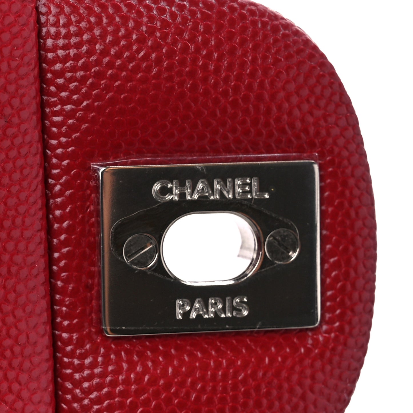 Caviar Quilted Mini Rectangular Flap Red