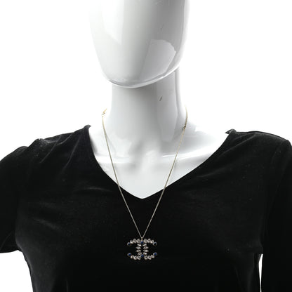 Chanel Strass Crystal Dazzling Wheat CC Pendant Necklace Blue Gold 2 of 5