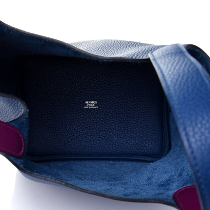 Hermes Taurillon Clemence Swift Eclat Picotin Lock 18 PM Deep Blue Anemone 4 of 5