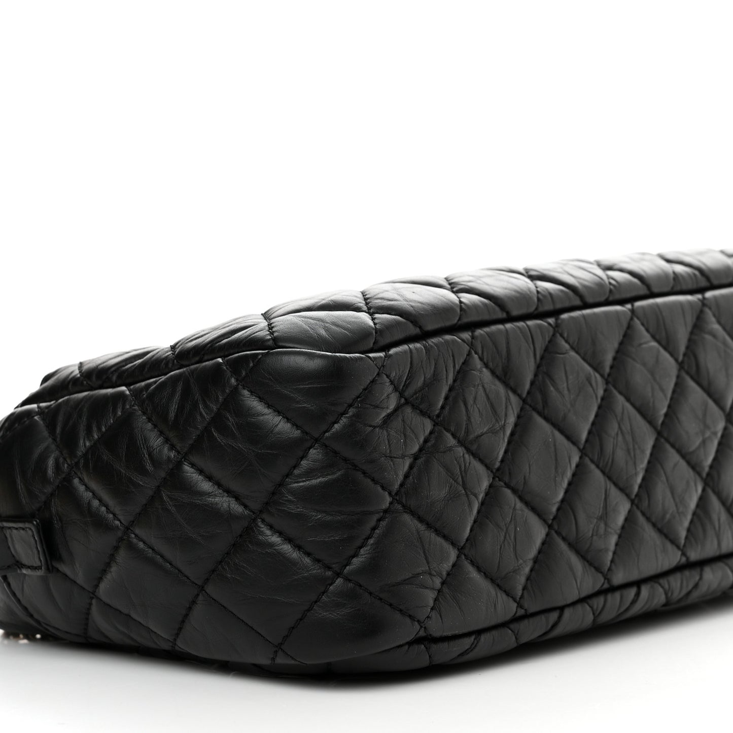 Aged Calfskin Quilted Medium Reissue Camera Case Black
