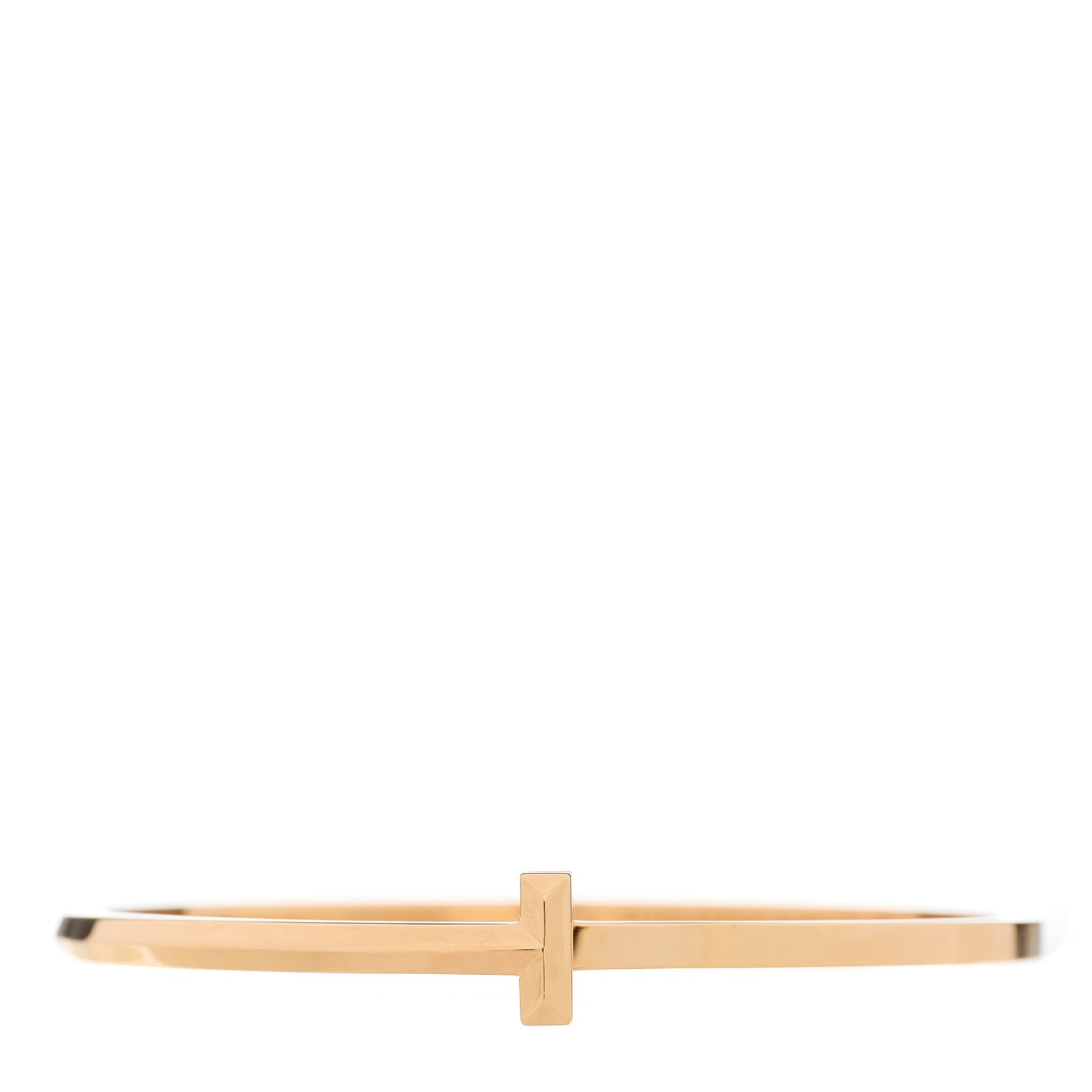 18K Rose Gold Narrow T T1 Hinged Bangle Bracelet