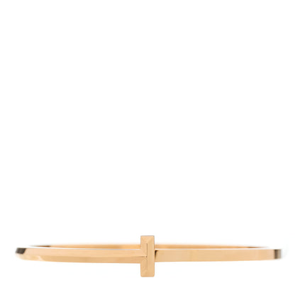 Tiffany 18K Rose Gold Narrow T T1 Hinged Bangle Bracelet 1 of 4