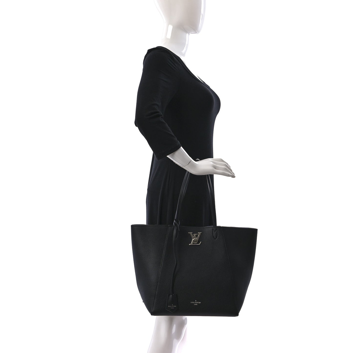 Calfskin Lockme Cabas Black