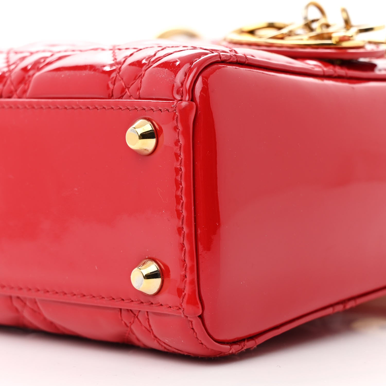 Christian Dior Patent Cannage Mini Lady Dior Red 10 of 10