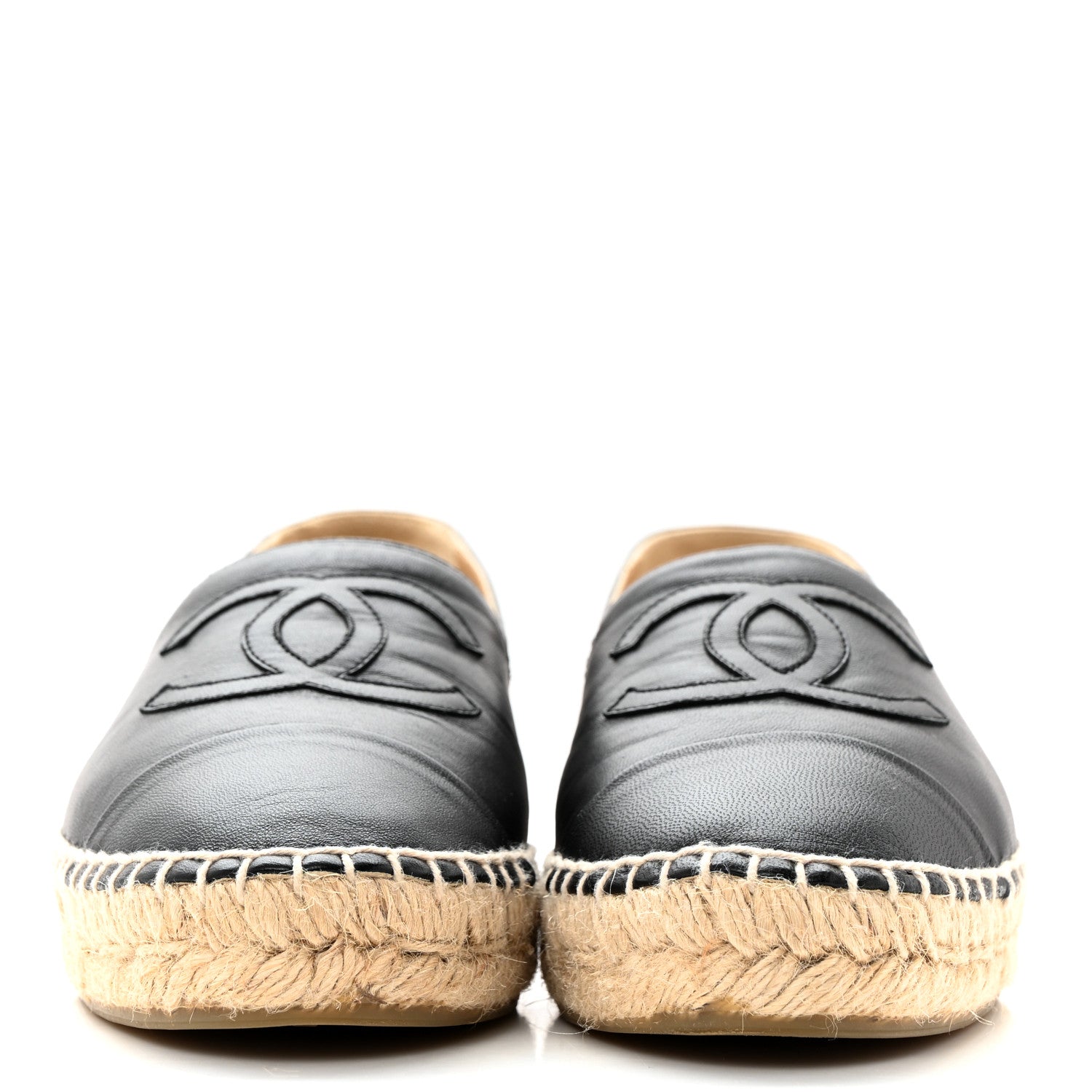 Chanel Lambskin CC Espadrilles 37 Black 2 of 10
