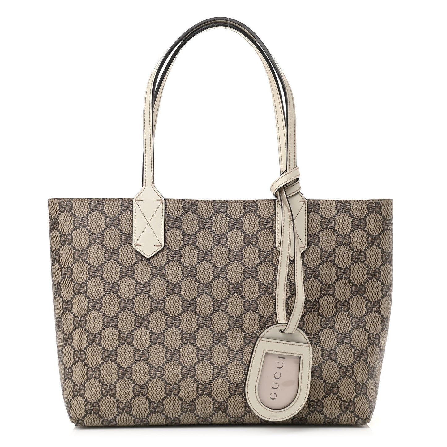 GG Supreme Monogram Small Reversible Tote Beige White