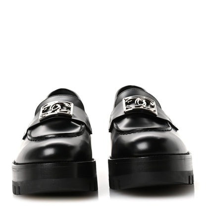 Chanel Calfskin Metal CC Loafers 40 Black 3 of 9