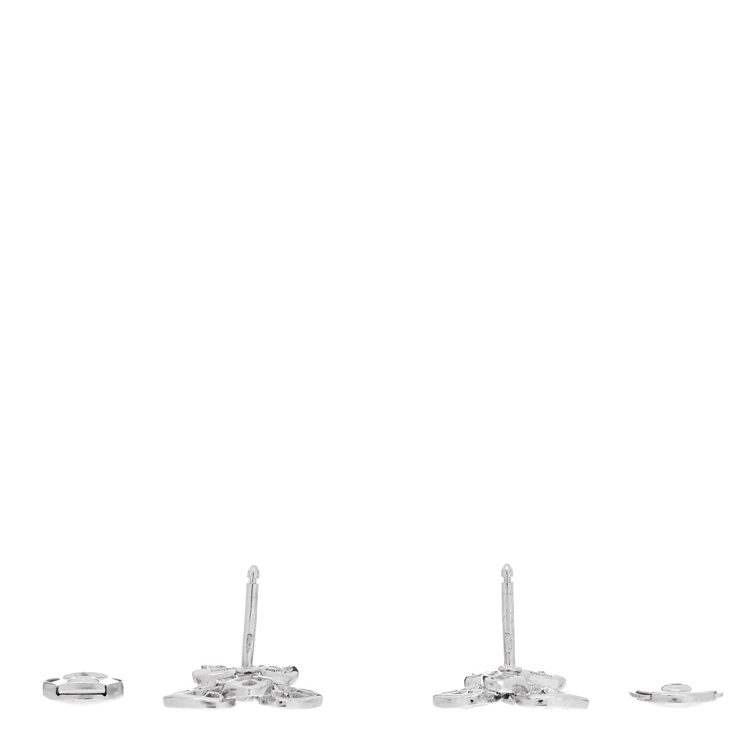 Cartier 18K White Gold Diamond .80ct Caresse D'Orchidees Par Cartier Earrings 3 of 5