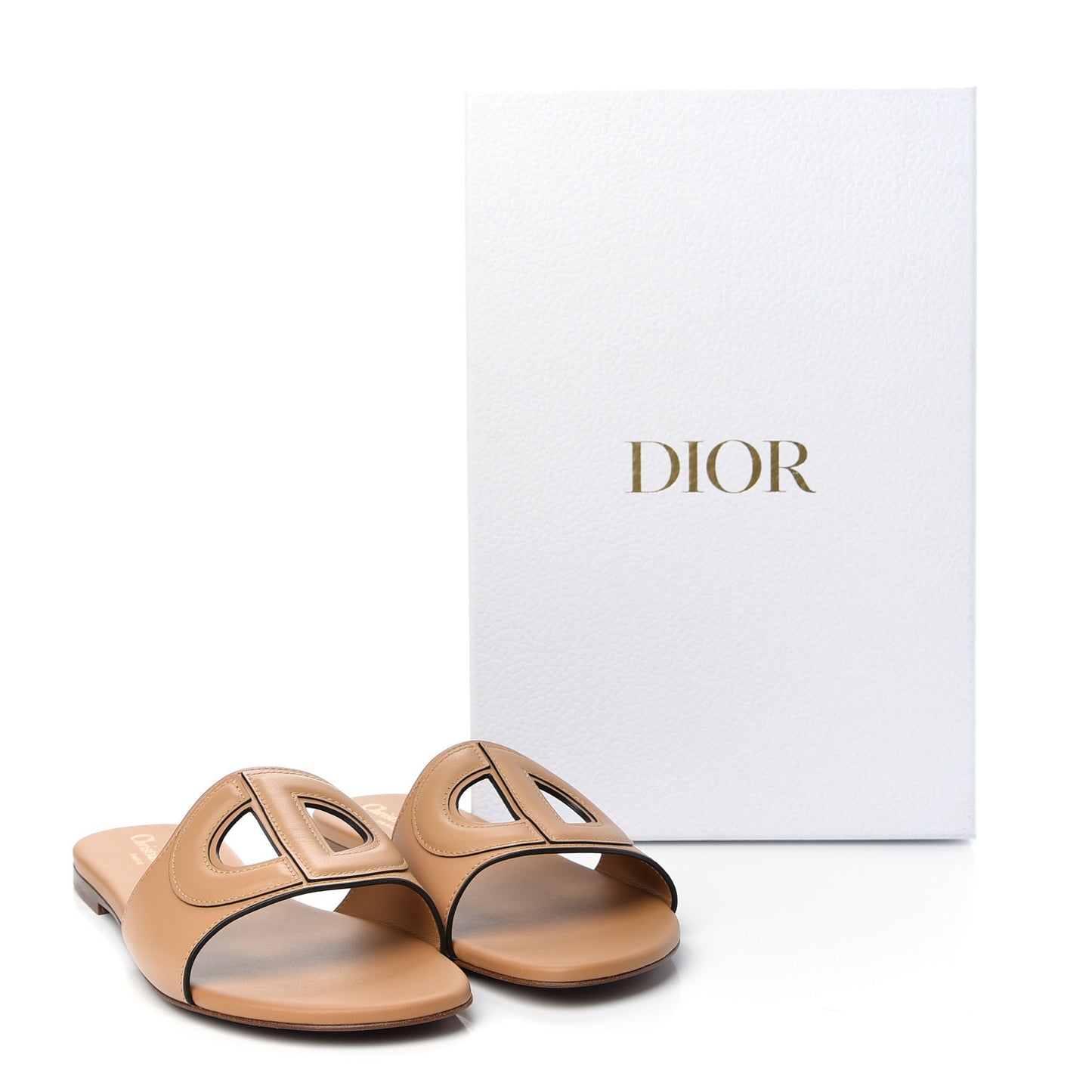 Calfskin D-Club Mule Sandal 38.5 Natural