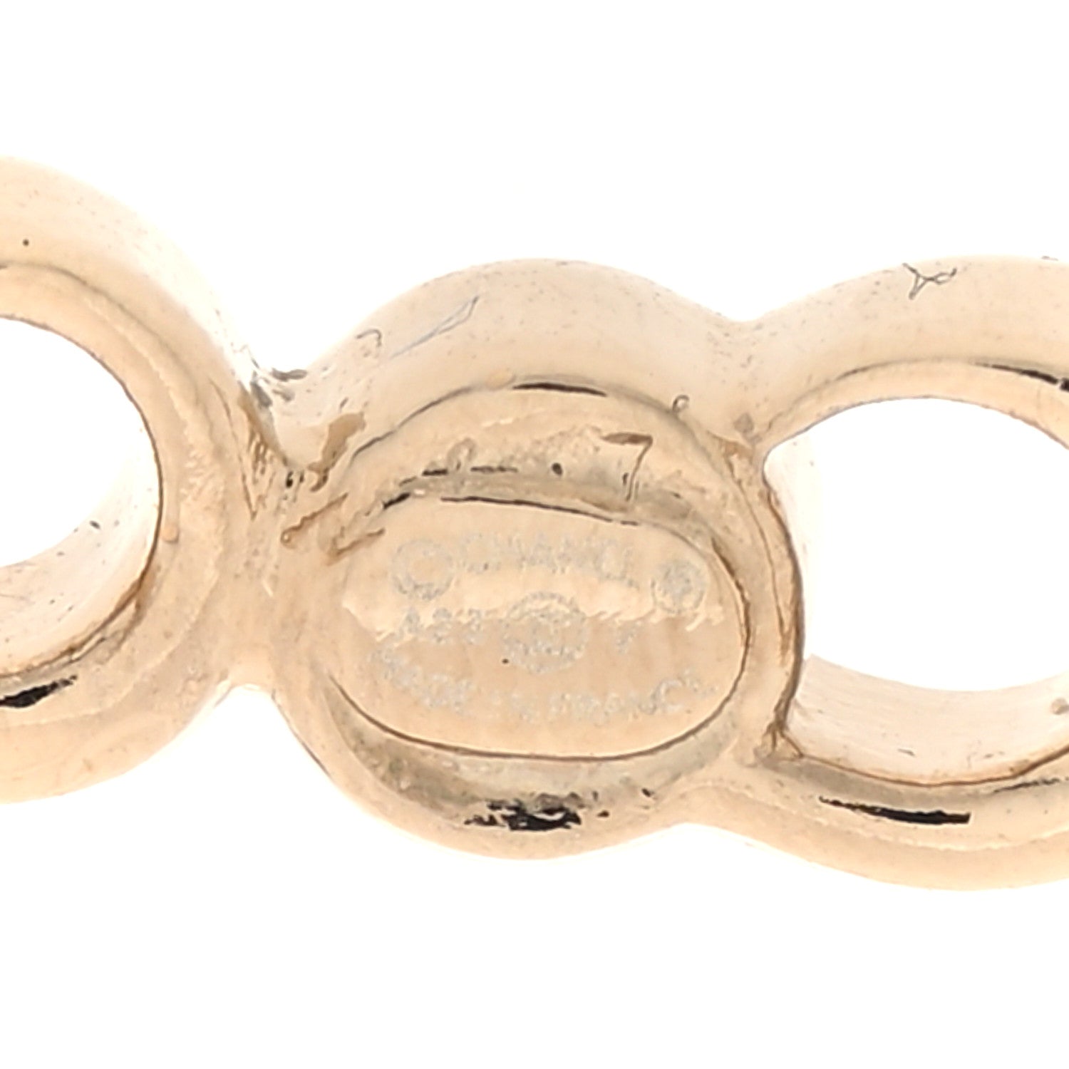 Chanel Metal Crystal Coco Script CC Climber Earrings Gold 4 of 5