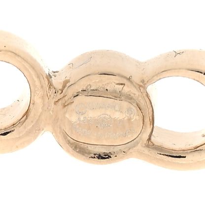 Chanel Metal Crystal Coco Script CC Climber Earrings Gold 4 of 5